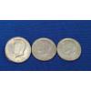 Image 1 : (3) 1967, 1969 40% Silver Kennedy Half Dollars - See Description
