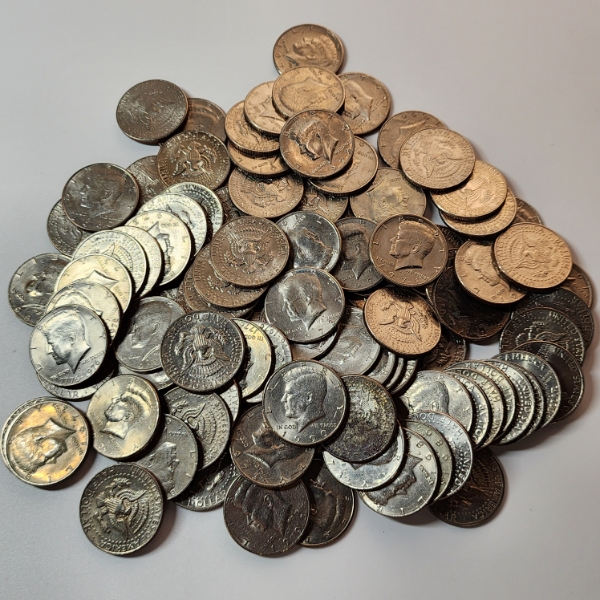 x100 Assorted Mixed Dates Kennedy Half Dollars - Face Value: $50.00 