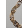 Image 3 : 10K Yellow Gold 7.5" Tri-Color Filigree Link Bracelet - Weight: 4.2g