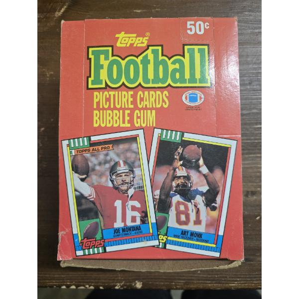 Topps 1990 Football Picture Cards and Bubble Gum Wax Box 36ct