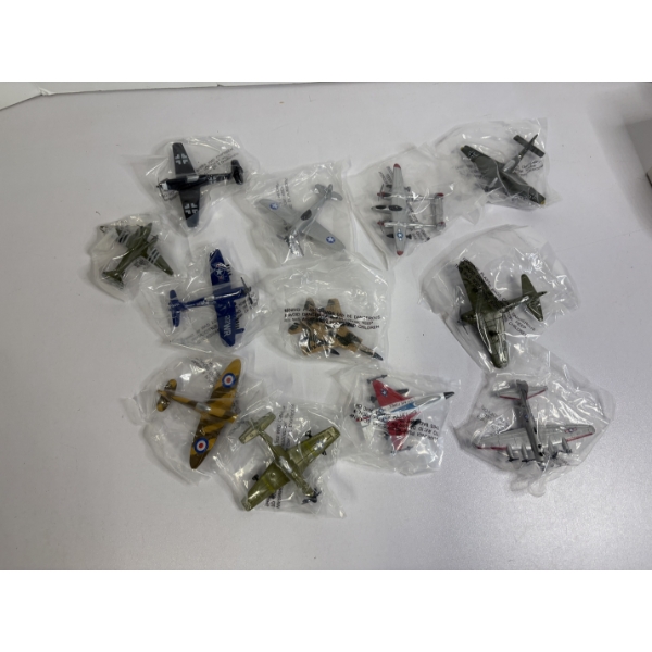 Diecast Airplanes in plastic packaging - 12 Total - Military Planes 