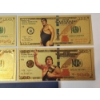 Image 3 : x4 Assorted WWE Legends $100 999999 24K Gold Foil Banknotes Set w/ CoA