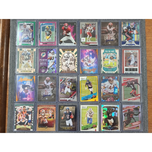 Lot of 24 Assorted Numbered Parallel Football Trading Cards - Jim Brown, Landry & More!
