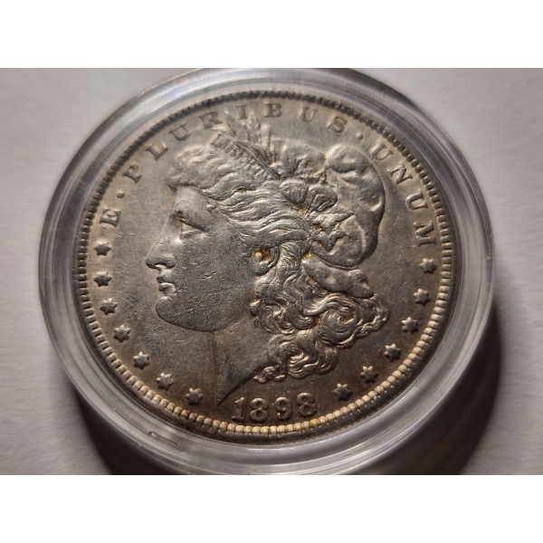1898 United States 90% Silver Morgan Dollar In Protective Capsule ~ Minted in Philadelphia