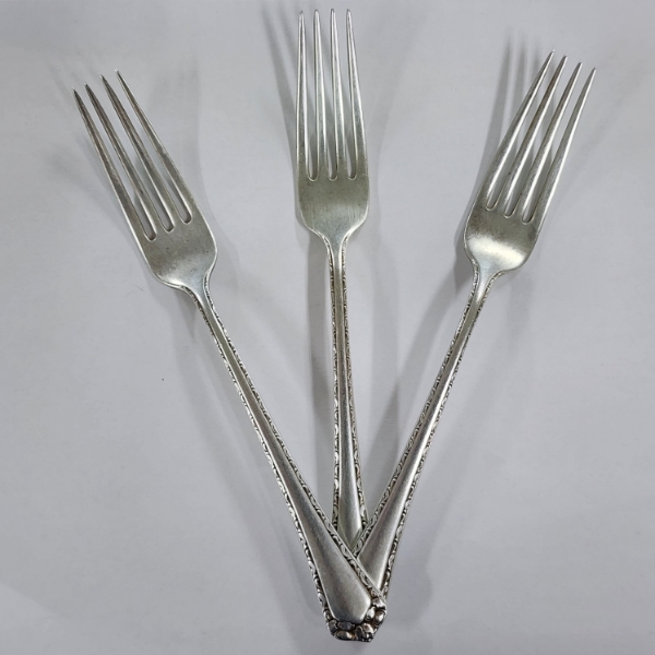 Three Sterling Silver Forks ~ Total Weight 136.9 Grams