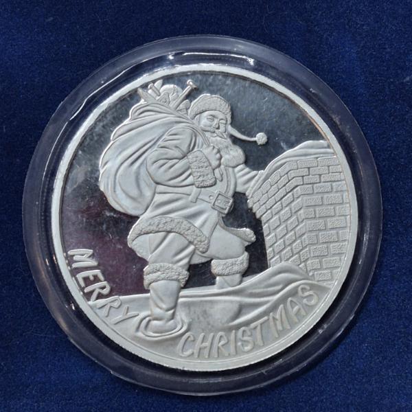 2018 Commemorative 5 (FIVE)  Tr / Oz Santa Claus Themed .999 Fine Silver Round - Merry Christmas
