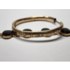 Image 3 : Two Gold-Filled Bracelets: One Detailed Bangle and One With Onyx-Like Stones TW: 27.9g