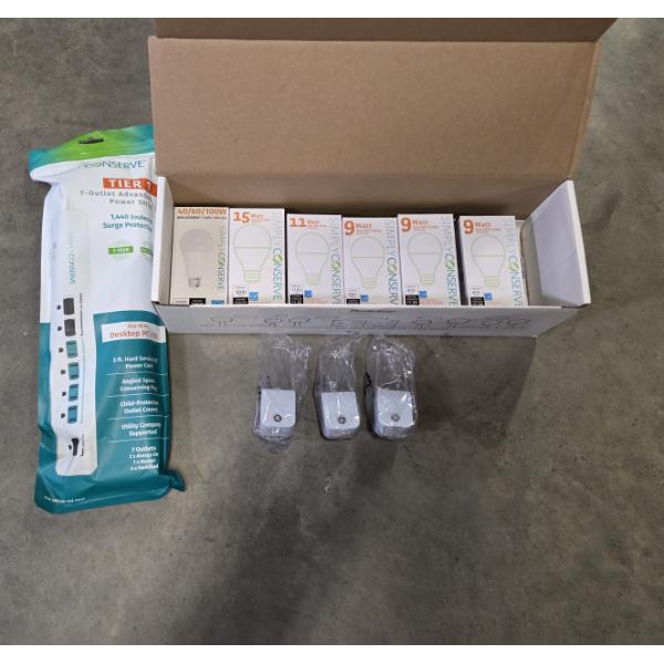 Six New Light Bulbs, 3 Night Lights, & New Surge Protector Power Strip