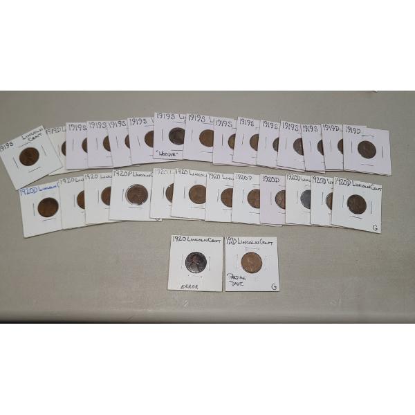 Assorted 1920's United States Lincoln Wheat Cents - Face Value: $0.29