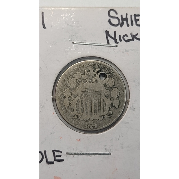 1871 United States Shield Nickel (Has Hole)