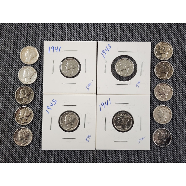 $1.40 Face Value in BEAUTIFUL 90% Silver United States Dimes 
