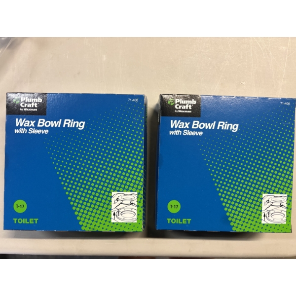 Set of 2 - Brand New Wax Toilet Bowl Rings With Sleeves