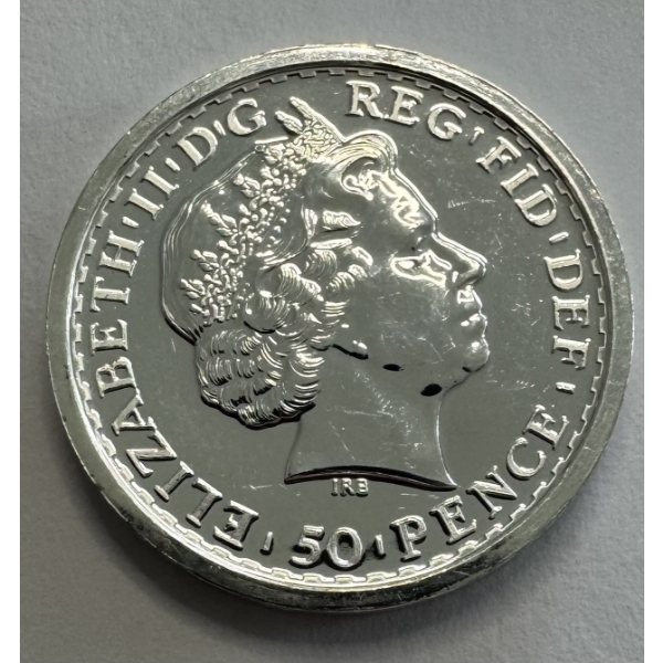 2013 1/4 Oz .999 Fine Silver Britannia Coin - Queen Elizabeth "50 Pence" - Beautiful Condition 