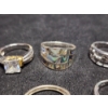 Image 5 : Beautiful Sterling Silver Rings Ft. Citrine, Black Sapphire & Rainbow Topaz - Total Weight of 22.5 G