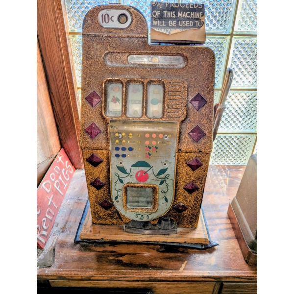 Antique Slot Machine 14"x27"