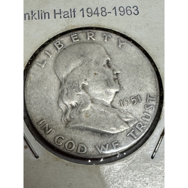 1951 United States Franklin Half Dollar- Beautiful Condition 