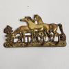 Image 1 : Vintage Solid Brass 3 Horses Fence Wall Mount Key & Coat Hanger Hook Rack