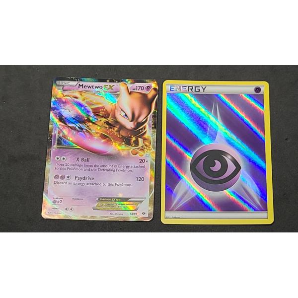 2012 Mewtwo EX 54/99 & Psychic Energy Reverse Holo Pokemon Cards