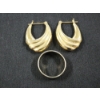 Image 2 : 14K Yellow Gold Earrings & Size 8.5 Ring - 8.5 Grams Total of 14K Gold Jewelry!