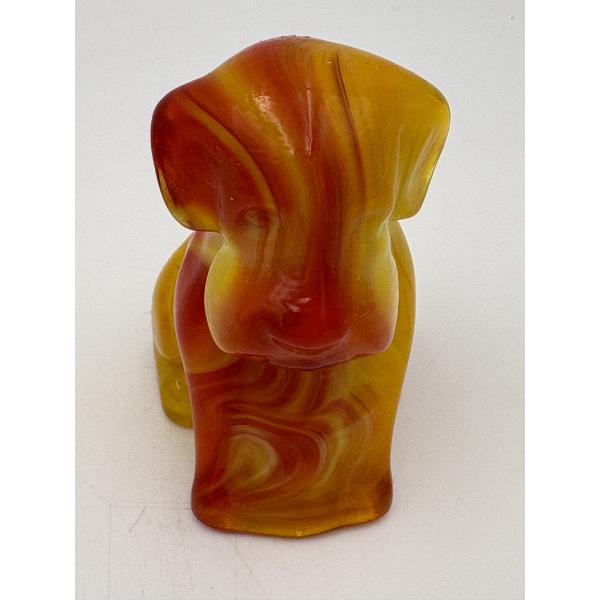Adorable Degenhart Vintage Glass Dog Figurine- Buttercup Slag
