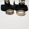 Image 5 : Nice Assortment of Sterling Silver Rings, Various Styles & Sizes - Total Weight: 29.9g - See Photos!