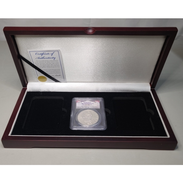 PCGS 2009-P MS70 Lincoln Bicentennial 90% Silver Dollar In Wooden Storage Box