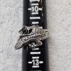 Image 3 : Lot of 3 Silver Tone Biker Rings and 1 Gold Tone Angel Pin
