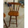Image 3 : Excellent Pair Of Solid Wood Backed Bar Stools - As shown 36" Tall