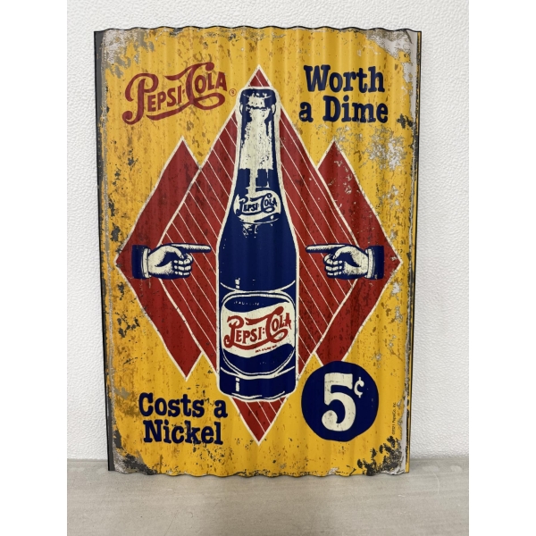 Pepsi - Cola Metal Advertising Sign - 11" X 16" - Mint Condition - Officially Licensed