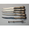 Image 1 : 5 Sterling Silver Handle / Stainless Blade Knives & Pickle Fork TW: 305.9g