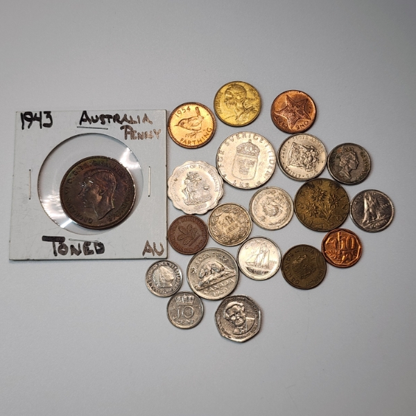 Lot of Assorted World Coins: Australia, Bahamas, Canada, France, & More!