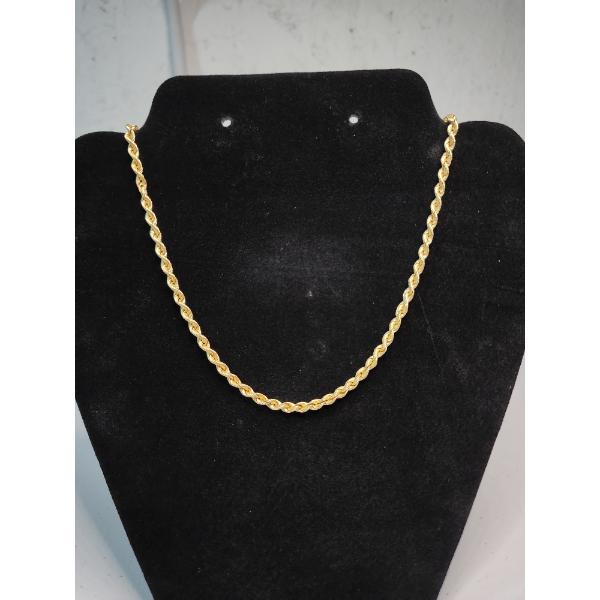 14K Yellow Gold Twist Chain 21" Necklace TW: 5.7g
