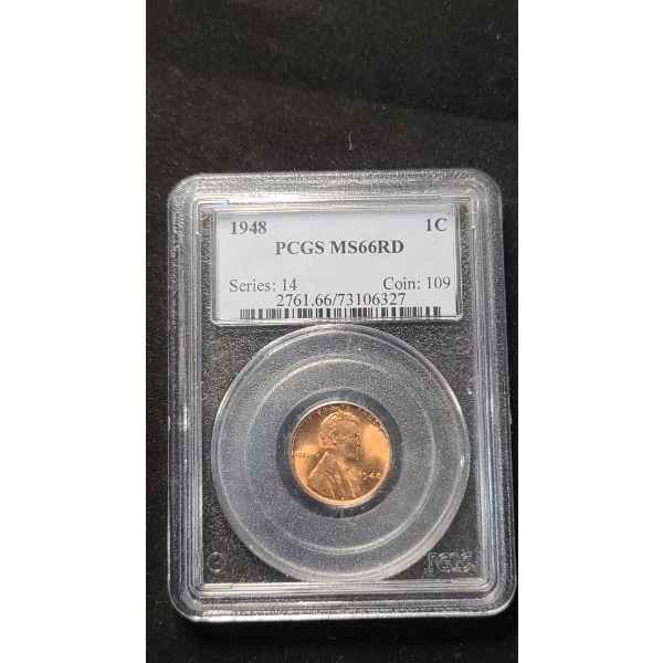 PCGS 1948 MS 66 RD Lincoln Wheat Cent