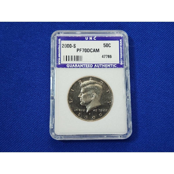 Uncirculated PF 70 DCAM 2000-S Kennedy Half Dollar