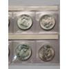 Image 6 : x8 Assorted Years 90% Silver Franklin Half Dollars In Nice Plastic Sleeves FV: $4.00