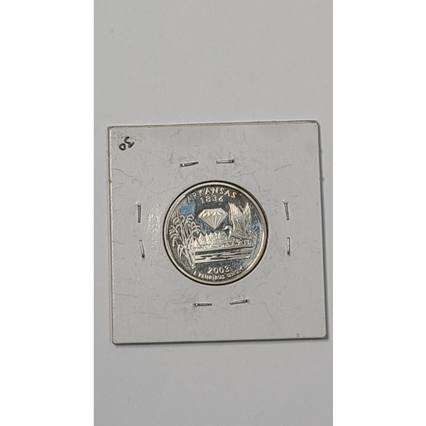 2003-S Arkansas State Proof 90% Silver Quarter From The U.S Mint's 50 State Quarters Program