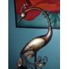 Image 2 : Pair Of 26" Tin Copper Toned Bird Sculptures - Exc Condition