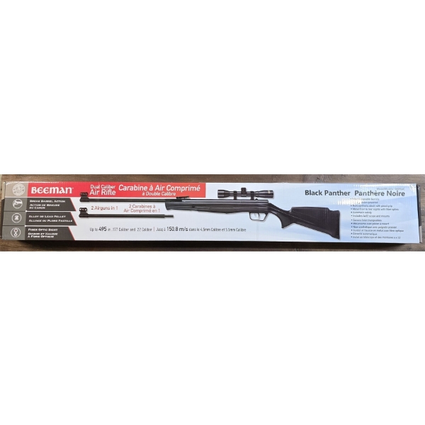 336 Beeman 10609LVC Black Panther Dual Caliber (.177 and .22) Pellet Air Rifle with the Scope- NIB