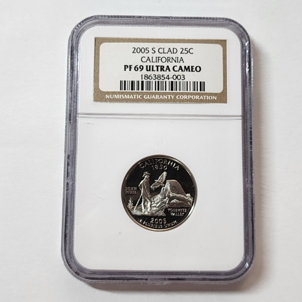 NGC PF 69 Ultra Cameo 2005-S Clad California State Quarter 