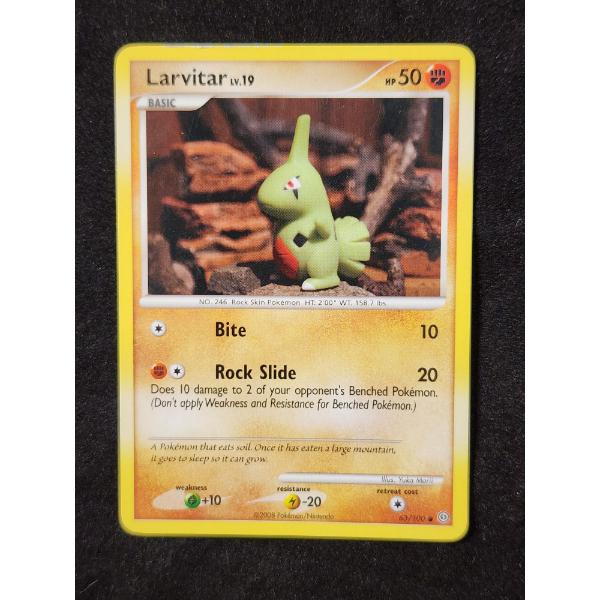 Larvitar Lv.19 63/100 Non-Holo Vintage 2008 Pokemon Trading Card ~ YUKA MORII ARTWORK!