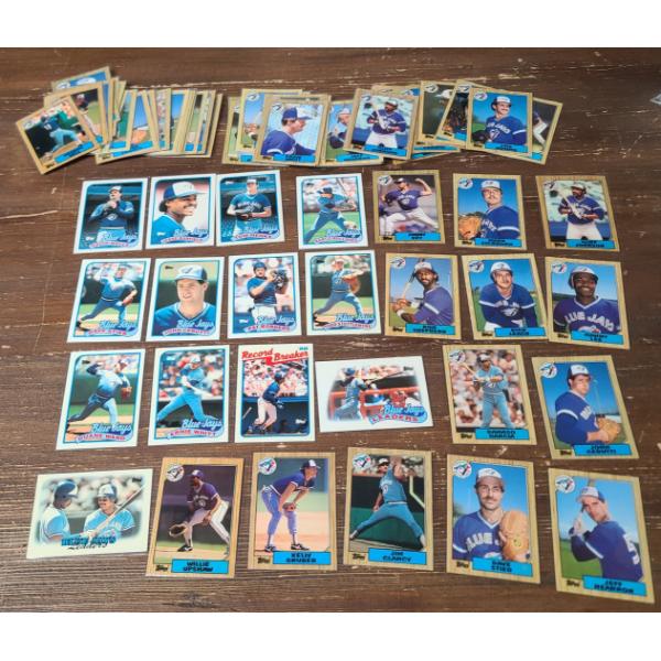 Near Mint 1980's Toronto Blue Jays Topps Tiffany Baseball Trading Cards - All In Card Sleeves