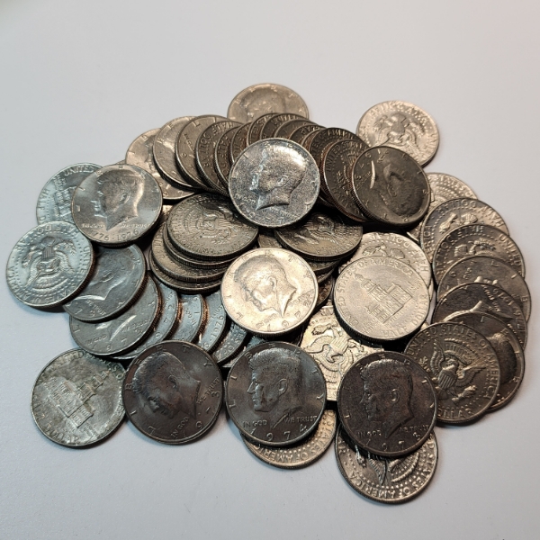 x60 Assorted Mixed Dates Kennedy Half Dollars - Face Value: $30.00