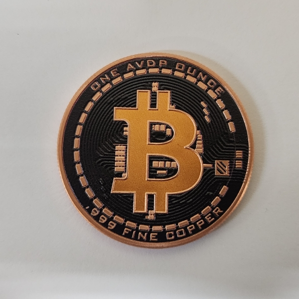 Colorized Bitcoin Copper Round - 1 AVDP oz .999 Fine Copper