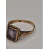 Image 6 : 10K Yellow Gold Antique Style Ring With Light Purple Gemstone (Clipped) - Weight: 1.6g