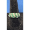 Image 1 : 10K Gold Emerald And Diamond Cluster Ring - Size 7 - Weight: 3.1g