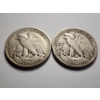Image 4 : Two Walking Liberty 90% Silver Half Dollars ~ 1945 & 1947 ~ $1.00 Face Value