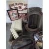 Image 2 : Vintage Wood Crates, Metal Tumbler, Bottle Collection, Art Work, Tin Sign, Glassware & More! 