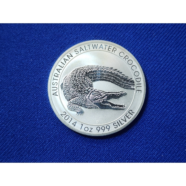 2014 Australian Saltwater Crocodile 1 oz .999 Fine Silver Coin