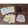 Image 1 : Lot of Vintage Grocery Stamps, Beaded Handbag Purse & Metal Portraits