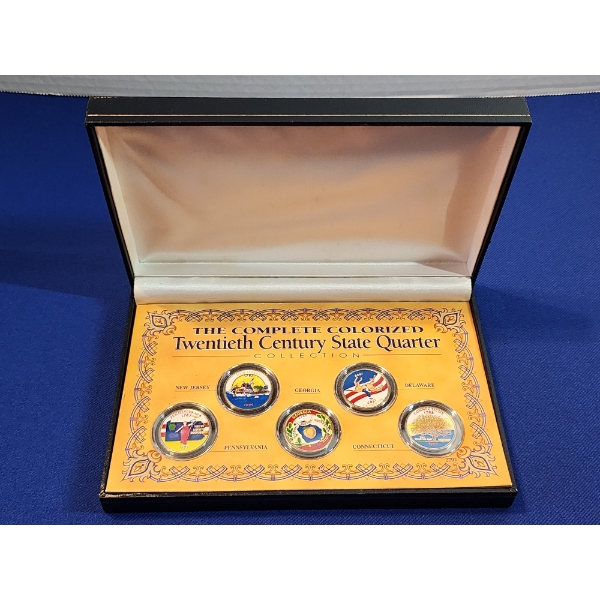 The Complete Colorized 20th Century State Quarter Collection - Nice Display Box! 